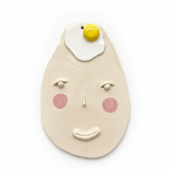 Handmade Other - OOAK Egghead Ceramic Artist Mask Decorative Handmade